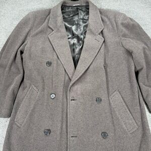 Todays Man Made in Italy Wool Cashmere Blend Double Breasted Overcoat Brown Mens